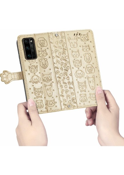 Huawei Onur 30 Pro Karikatür Hayvanlar Için Kılıf Kapak Çevirin Deri Kılıf Kısa (Yurt Dışından) indirimleri