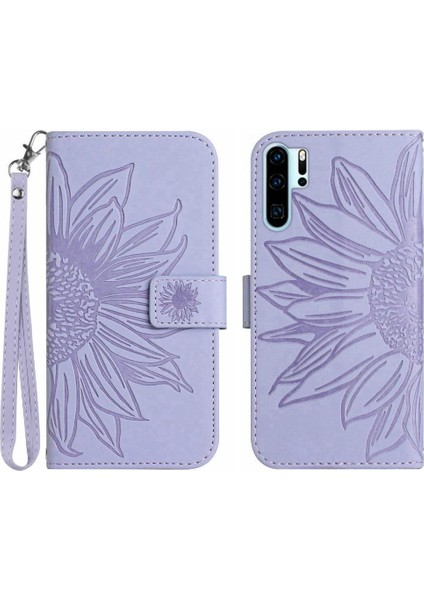 Kart Yuvaları Tutucu Flip Case ile Huawei P30 Pro Lüks Pu Deri Için Kılıf (Yurt Dışından)