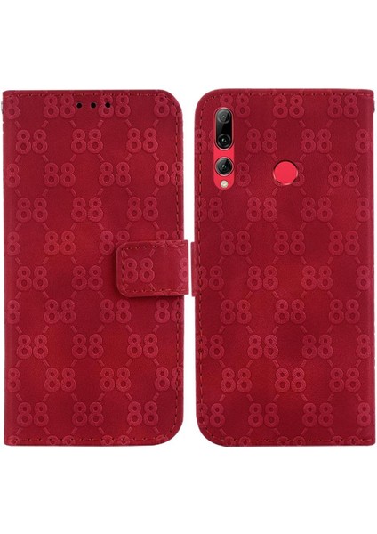 Telefon Kılıfı Için Huawei P Akıllı Artı 2019 Cüzdan Kapak Çift 8 Kabartmalı Pu (Yurt Dışından)