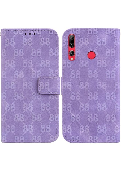 Telefon Kılıfı Için Huawei P Akıllı Artı 2019 Cüzdan Kapak Çift 8 Kabartmalı Pu (Yurt Dışından)