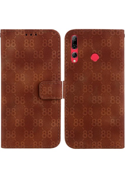 Telefon Kılıfı Için Huawei P Akıllı Z Pu Deri Kickstand Çift 8 Kabartmalı (Yurt Dışından)