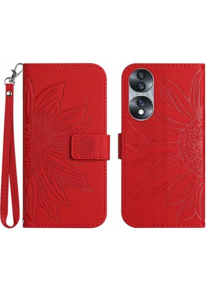 Onur Için Kılıf 70 Flip Cüzdan Telefon Kılıfı Lüks Pu Deri Kısa Kayış (Yurt Dışından)