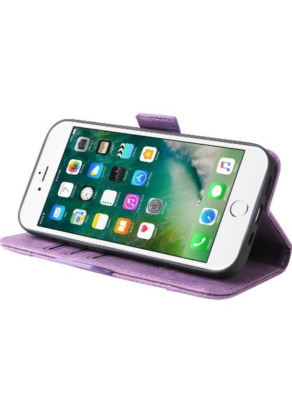 Iphone 8 Için Kılıf Artı/7 Artı Kart Yuvaları Cüzdan Kapak Çevirin Tpu Deri (Yurt Dışından)