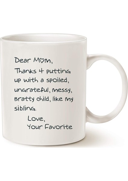 Sevgili Anne Teşekkürler 4 Anneler Günü Hediyesi Seramik Kahve Mark Bardak Su Bardağı Koyarak (Yurt Dışından)