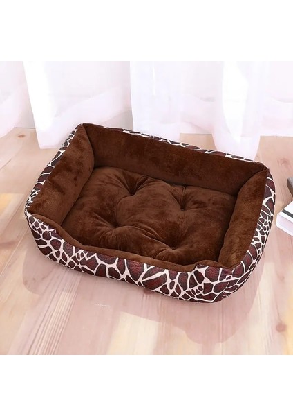 Leopar Tarzı 70X55 cm Pet Büyük Köpek Yatağı Sıcak Ev Şeker Renkli Kare Yuva Küçük Orta Büyük Köpekler Için Pet Kulübesi Kedi Yavrusu Artı Boyutu Köpek Sepetleri (Yurt Dışından)