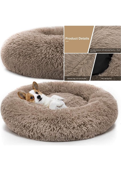 T Stili M 50CM Pet Köpek Yatağı Rahat Donut Sarılma Yuvarlak Köpek Kulübesi Ultra Yumuşak Yıkanabilir Köpek ve Kedi Yastık Yatağı Kış Sıcak Kanepe Sıcak Satış (Yurt Dışından) fiyatları