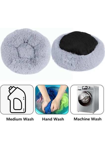 T Stili M 50CM Pet Köpek Yatağı Rahat Donut Sarılma Yuvarlak Köpek Kulübesi Ultra Yumuşak Yıkanabilir Köpek ve Kedi Yastık Yatağı Kış Sıcak Kanepe Sıcak Satış (Yurt Dışından) indirimleri