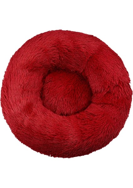 Şarap Kırmızısı Stili 50 Cm'ye Kadar 4kg Pet Köpek Yatağı Rahat Donut Yuvarlak Köpek Kulübesi Ultra Yumuşak Yıkanabilir Köpek ve Kedi Yastık Yatağı Kış Sıcak Doghouse (Yurt Dışından)