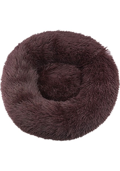 Koyu Kahverengi Tarzı 60CM 8kg'ye Kadar Pet Köpek Yatağı Rahat Donut Yuvarlak Köpek Kulübesi Ultra Yumuşak Yıkanabilir Köpek ve Kedi Yastık Yatağı Kış Sıcak Doghouse (Yurt Dışından)