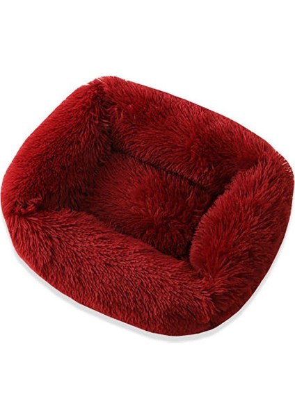 Şarap Kırmızısı Tarzı S 55X45X20CM Sıcak Kış Kare Süper Yumuşak Uyuyan Köpek Yatağı Uzun Peluş Yıkanabilir Kedi Mat Sepeti Büyük Köpekler Için Yavru Evi Yuva Yastık Kanepe (Yurt Dışından)
