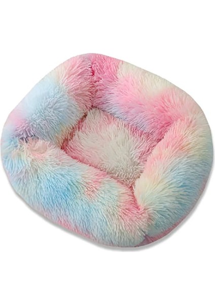 Gökkuşağı Renkleri Stili S 55X45X20CM Sıcak Kış Kare Süper Yumuşak Uyuyan Köpek Yatağı Uzun Peluş Yıkanabilir Kedi Mat Sepeti Büyük Köpekler Için Yavru Evi Yuva Yastık Kanepe (Yurt Dışından)