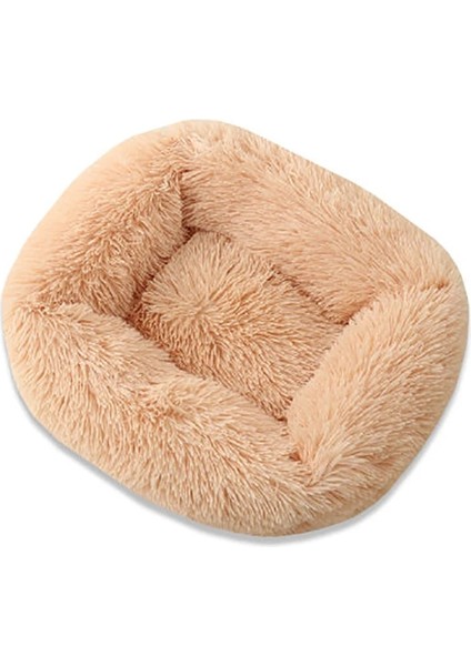 Şampanya Tarzı Xs 43X35X20CM Sıcak Kış Kare Süper Yumuşak Uyuyan Köpek Yatağı Uzun Peluş Yıkanabilir Kedi Mat Sepeti Büyük Köpekler Için Yavru Evi Yuva Yastık Kanepe (Yurt Dışından)