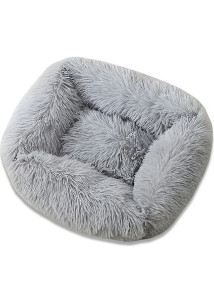 Gri Stil S 55X45X20CM Sıcak Kış Kare Süper Yumuşak Uyuyan Köpek Yatağı Uzun Peluş Yıkanabilir Kedi Mat Sepeti Büyük Köpekler Için Yavru Evi Yuva Yastık Kanepe (Yurt Dışından)