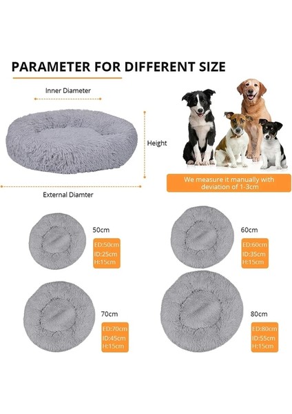 Bej Kahverengi Tarzı 50CM Sıcak Pet Köpek Yatağı Yumuşak Uzun Peluş Kulübesi Yuvarlak Kabarık Kedi Mat Kanepe Ev Rahat Uyku Yastığı Yıkanabilir Köpek Kış (Yurt Dışından) modelleri