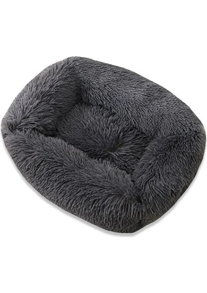 Koyu Gri Stil Xs 43X35X20CM Sıcak Kış Kare Süper Yumuşak Uyuyan Köpek Yatağı Uzun Peluş Yıkanabilir Kedi Mat Sepeti Büyük Köpekler Için Yavru Evi Yuva Yastık Kanepe (Yurt Dışından)