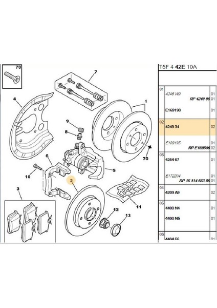 Arka Disk C4 307 (4249.34) fiyatları