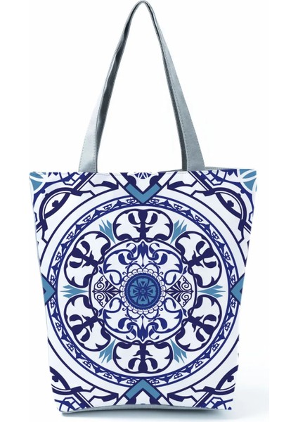 HL0436 Çiçekli Çanta Stili 2021 Yeni Moda Tote Geometri Çiçek Baskı Çanta Kadınlar Için Yüksek Li Tüm Maç Plaj Çantası Çevre Dostu Taşınabilir Kadın Çantaları (Yurt Dışından)