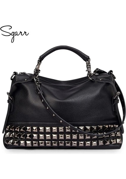Koyu Gri Tarzı Sgarr Lüks Deri Kadın Omuz Çantası Tasarımcı Deri Çanta Cilt Crossbody Çanta Ünlü Büyük Kadın Tote Messenger Çanta (Yurt Dışından) modelleri