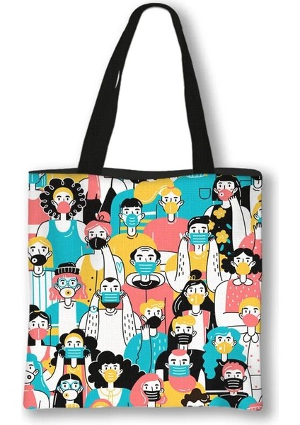 BSTDNURSS14 Stili 39CMX39CM Kadın Hemşire Baskılı Kadın Alışveriş Çantası Moda Aşk Büyük Kapasiteli Eko Yeniden Kullanılabilir Omuz Çantası Seyahat Çanta Can Özel Desen (Yurt Dışından)