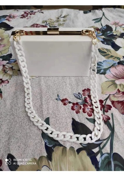 Beyaz Altın H Zincir Stili Bella Joy Yeni Akrilik Şeffaf Kadın El Çantası Zincir Kadın Messenger Çanta Akşam Çanta Çanta Zincir Omuz Çantası (Yurt Dışından)