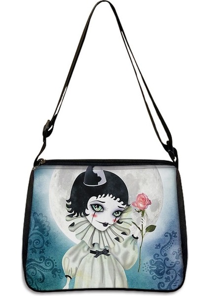 YXBGOTHIC17CW Stili 25CMX30CM Gotik Kız Kafatası Kadın Çantaları Yüksek Li Kadın Büyük Kapasiteli Çanta Messenger Çanta Bayanlar Omuz Çantaları (Yurt Dışından)