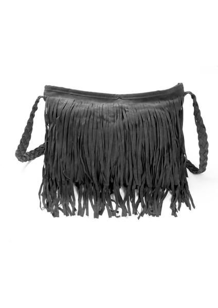 Gri Stil Sıcak Kadın Omuz Çantası Katı Püsküller Trend Çapraz Vücut Çanta Püskül Süet Faux Kürk Fringe Messenger Omuz Çanta (Yurt Dışından)