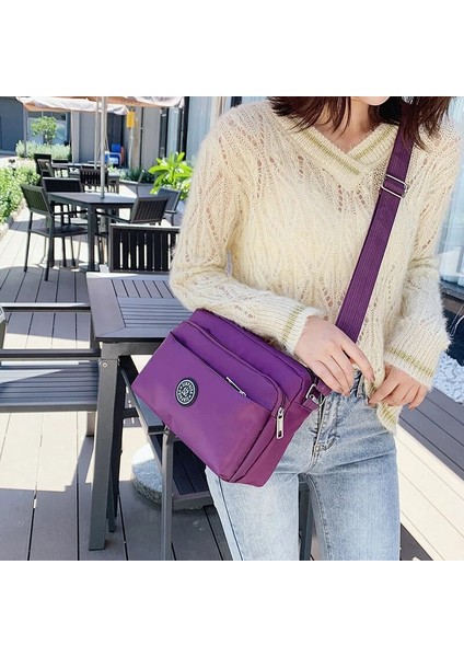 Mor Tarzı Asual Düz Renk Kadın Çantaları Lüks Tasarımcı Omuz Çantası Naylon Kumaş Bayan Messenger Çanta Cep Telefonu Çantası (Yurt Dışından) modelleri