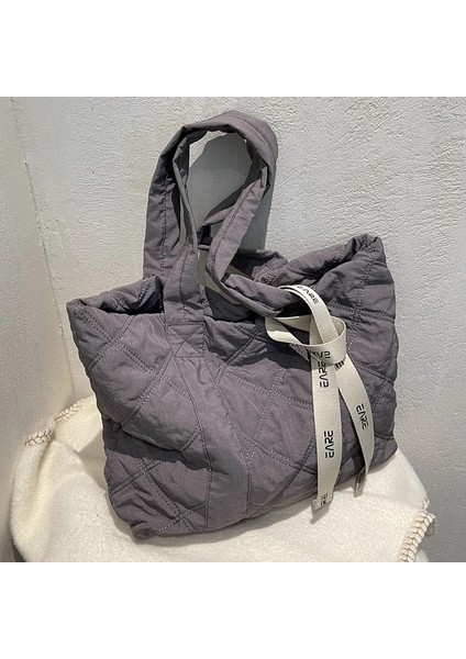 Zeytin Tarzı 44CMX34CMX10CM Naylon Kapitone Shpper Çanta Yastıklı Kısa Saplı Kılıf Lüks Büyük Kadın Çanta Lady Yumuşak Sıcak Omuz Çantaları Çanta (Yurt Dışından) fırsatları