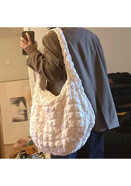 Deve Tarzı Yeni Kış Büyük Omuz Çantası Uzay Pamuk Çanta Kadın Rahat Tote Down Çapraz Çantalar Tüy Yastıklı Bayanlar Alışveriş Paketi (Yurt Dışından) fırsatları