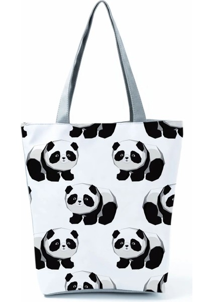 HL0588 Tarzı Köpek Baskılı Çanta Pug Rahat Yüksek Kapasiteli Eko Yeniden Kullanılabilir Alışveriş Çantası Kadın Çiçek Seyahat Depolama Tote Tüm Maç Özel Desen (Yurt Dışından)