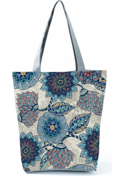 HL0509 Çiçekli Çanta Stili 2021 Yeni Moda Tote Geometri Çiçek Baskı Çanta Kadınlar Için Yüksek Li Tüm Maç Plaj Çantası Çevre Dostu Taşınabilir Kadın Çantaları (Yurt Dışından) modelleri