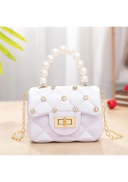 H-Pembe Tarzı Yeni Mini Jöle Çanta ve Çanta Deri Inci Saplı Crossbody Çanta Crossbody Çanta Kızlar Sevimli Para Kılıfı Parti Çanta (Yurt Dışından) fiyatları