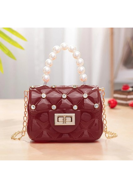 H-Pembe Tarzı Yeni Mini Jöle Çanta ve Çanta Deri Inci Saplı Crossbody Çanta Crossbody Çanta Kızlar Sevimli Para Kılıfı Parti Çanta (Yurt Dışından) modelleri