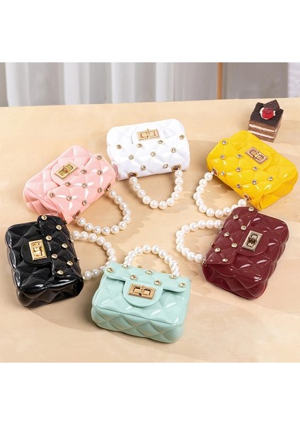 H-Pembe Tarzı Yeni Mini Jöle Çanta ve Çanta Deri Inci Saplı Crossbody Çanta Crossbody Çanta Kızlar Sevimli Para Kılıfı Parti Çanta (Yurt Dışından) indirimleri