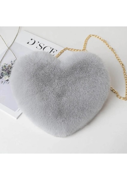 Gri-C Tarzı Yeni Lady Kız Pretty Sevimli Faux Tavşan Kürk Çanta Omuz Askılı Çanta Tote Moda Kadınlar Uzun Kürk Çim Çanta Messenger Çanta (Yurt Dışından)