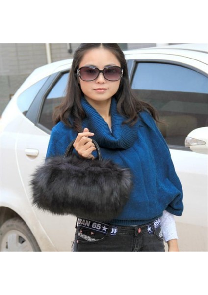 Gri-C Tarzı Yeni Lady Kız Pretty Sevimli Faux Tavşan Kürk Çanta Omuz Askılı Çanta Tote Moda Kadınlar Uzun Kürk Çim Çanta Messenger Çanta (Yurt Dışından) indirimleri