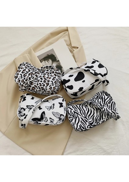 Bir Zebra Desen Stili Hayvan Desen Baskı Tuval Omuz Koltukaltı Çanta Eski Bayanlar Küçük Çanta Çanta Rahat Tüm Maç Moda Kadın Kare Çanta (Yurt Dışından)