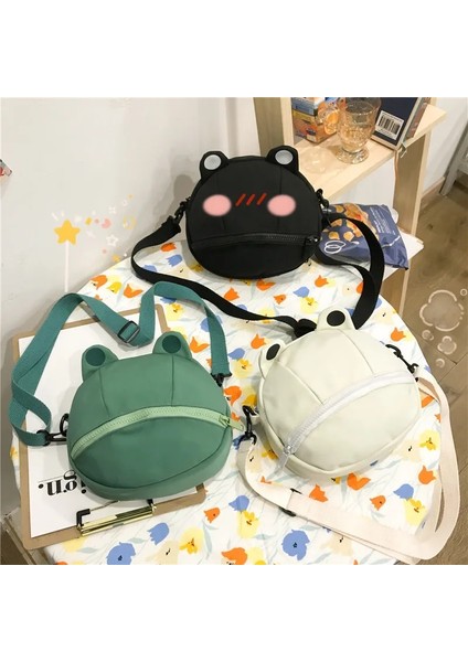 No.2 Tarzı Kadın Kişilik Sevimli Kurbağa Küçük Yuvarlak Çanta Yeni Kore Kanvas Çanta Kadın Tudent Omuz Askılı Çanta (Yurt Dışından) fiyatları