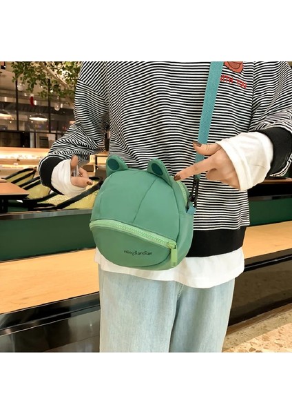 No.2 Tarzı Kadın Kişilik Sevimli Kurbağa Küçük Yuvarlak Çanta Yeni Kore Kanvas Çanta Kadın Tudent Omuz Askılı Çanta (Yurt Dışından) modelleri