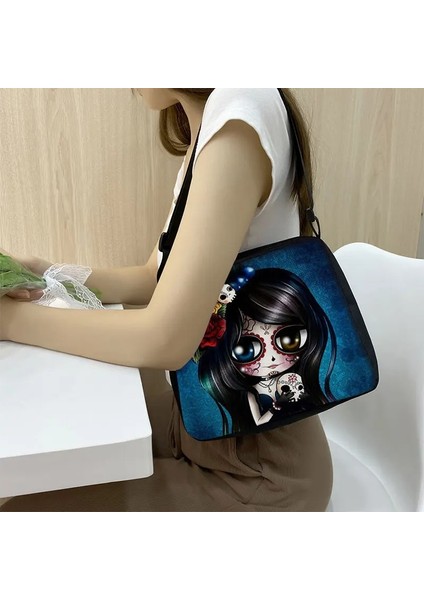 YXBGTKLMNS03 Stili 20CMX24CM Gotik Kız Kafatası Kadın Çantaları Yüksek Li Kadın Büyük Kapasiteli Çanta Messenger Çanta Bayanlar Omuz Çantaları (Yurt Dışından) indirimleri