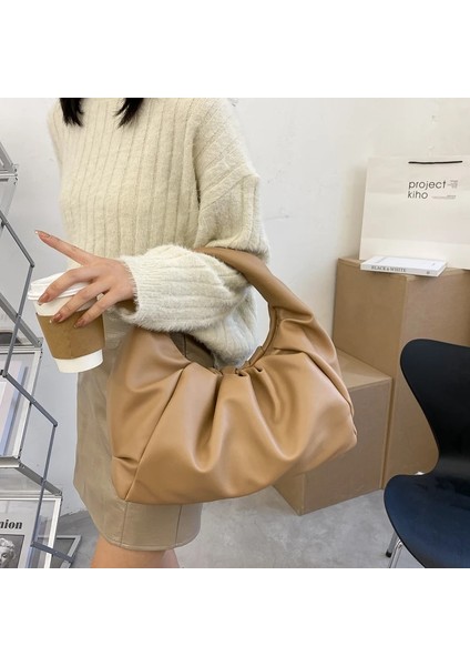 Beyaz Stil 40X10X35CM Luxury Designer Handbags For Women Ote Shoulder Bags Folds Fashion Dumplings Soft Roupas Femininas Clutch Sac A Main Bolso (Yurt Dışından) indirimleri