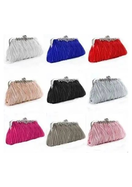 Bir Stil Kadın Lady Saten Kristal Gelin Çanta Debriyaj Parti Düğün Çanta Akşam Çanta Pileli Gün Manşonlar Katı Bayan Çanta (Yurt Dışından) fırsatları