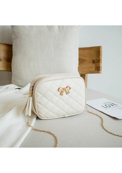 Beyaz Stil 2022 Püskül Küçük Messenger Çanta Kadınlar Için Trend Lingge Nakış Kamera Kadın Omuz Çantası Moda Zincir Bayanlar Crossbody Çanta (Yurt Dışından)