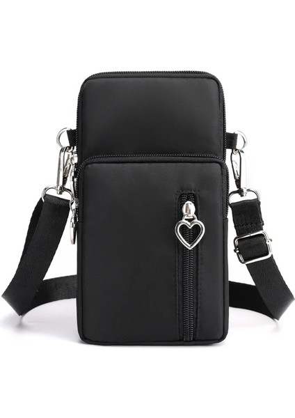 Siyah Stil U 19X10X6 cm Kadın Cep Telefonu Çantası Kadın Messenger Çanta Cüzdan Bozuk Para Cüzdanı Yeni Vahşi Kalıpçı Asılı Cep Telefonu Çantası (Yurt Dışından)