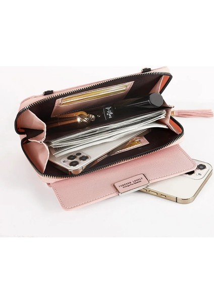 No.4 Tarzı Kadın Omuz Askısı Çanta Işlevli Uzun Cüzdan Moda Püskül Çanta Çile Kart Sahibinin Bayanlar Küçük Crossbody Cep Telefonu Çantası (Yurt Dışından) fırsatları