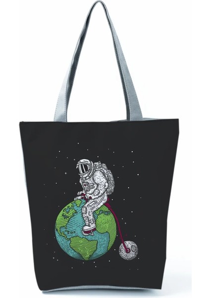 HL0188 Tarzı Ayçiçeği Baskılı Çanta Eko Yeniden Kullanılabilir Yüksek Kapasiteli Katlanabilir Alışveriş Çantası Bitki Çiçek Grafik Seyahat Plaj Çantası Özel Desen (Yurt Dışından)