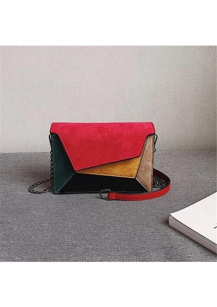 Kırmızı Stil 19X8X12 cm Smooza Retro Mat Patchwork Crossbody Çanta Kadın Haberci Çanta Zinciri Askı Omuz Çantası Bayan Küçük Flap Çapraz Çanta (Yurt Dışından) fiyatları