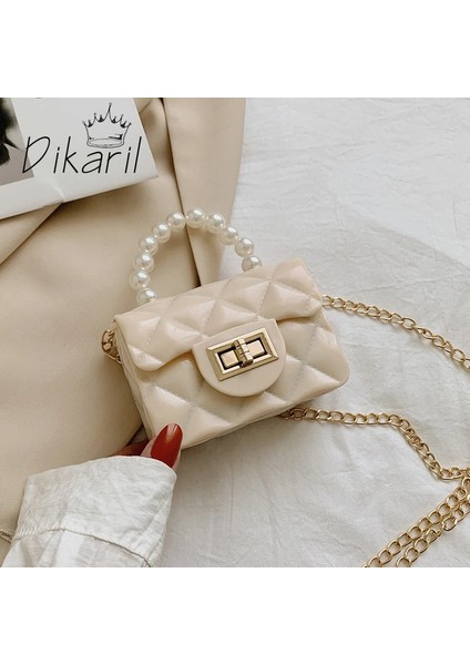 Gök Mavisi Tarzı Dikaril Kadın Mini Çanta Yeni Zarif Omuz Messenger Taşınabilir Zincir Çanta Kız Sevimli Çanta Inci Crossbody Eşkenar Dörtgen Küçük Çantalar (Yurt Dışından) fiyatları