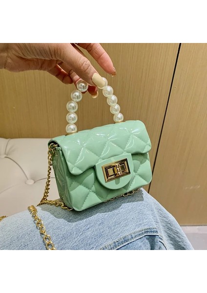 Gök Mavisi Tarzı Dikaril Kadın Mini Çanta Yeni Zarif Omuz Messenger Taşınabilir Zincir Çanta Kız Sevimli Çanta Inci Crossbody Eşkenar Dörtgen Küçük Çantalar (Yurt Dışından) modelleri