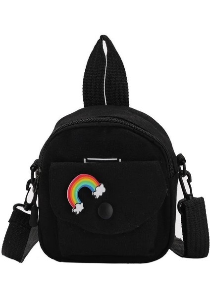 Siyah-2 Tarzı Kadın Omuz Çantası Moda Saf Renk Rahat Tote Açık Çanta Kanvas Çanta Fermuar Messenger Messenger Çanta Ana Kesesi Femme (Yurt Dışından)